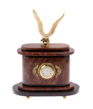 Часы "Горный орел" бронза лемезит / часы декоративные / кварцевые часы / интерьерные часы / подарочные часы