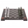 Шахматы с гравировкой "Турнирные" доска 36х36 см серый мрамор змеевик 126662