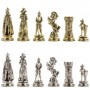 Настольные шахматы "Средневековые рыцари" доска 44х44 см из камня лемезит фигуры металлические