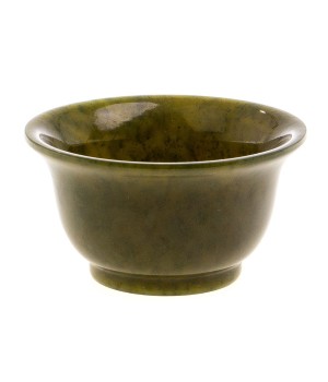 Пиала соусник из нефрита 7,5х4 см / нефритовая чашка миска / посуда из камня