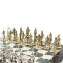 Настольная игра шахматы "Галлы и Римляне" доска 40х40 см камень офиокальцит мрамор фигуры металлические