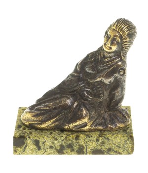 Статуэтка из бронзы на подставке из змеевика "Гейша" 116163