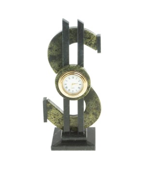 Настольные часы "Доллар" камень змеевик 113074