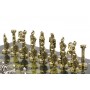 Шахматы сувенирные Александр Македонский" доска 36х36 см из натурального камня змеевик фигуры металлические