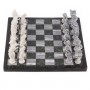 Шахматы подарочные "Русские народные сказки" доска 44х44 см из камня мрамор змеевик