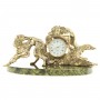 Декоративные часы из бронзы "Русские борзые собаки" на подставке из змеевика