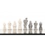 Шахматы из мрамора и змеевика "Средневековье" доска 40х40 см