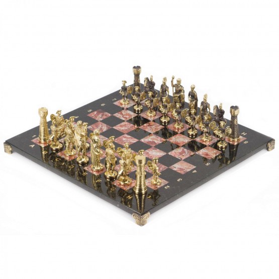 Шахматы подарочные "Римские" с бронзовыми фигурами 40х40 см 117811