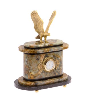 Часы "Орел" из офиокальцита и бронзы 125053