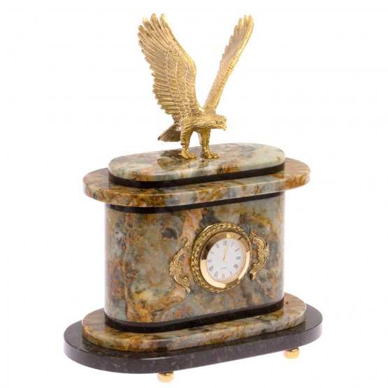 Часы "Орел" из офиокальцита и бронзы 125053