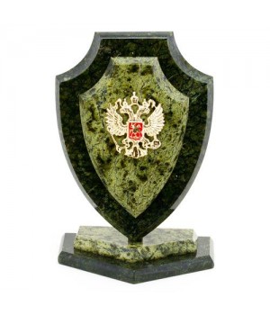 Сувенир "Щит с гербом России" камень змеевик 11х7х16 см 113897