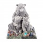 Статуэтка "Семья медведей" из мрамолита на подставке из змеевика 121542