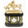 Каминные часы "Кони на воле" из бронзы и змеевика 113087