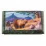 Шкатулка с иллюстрацией "Медведь в горах" камень змеевик 17,5х9,5х7,5 см / шкатулка для ювелирных украшений / для хранения бижутерии / для денег