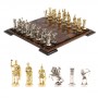 Шахматы "Лучники" доска 44х44 см из обсидиана / Шахматы подарочные / Шахматный набор / Настольная игра