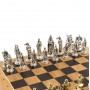 Шахматный ларец "Рыцари крестоносцы" доска дуб 43,5х43,5 см / Шахматы подарочные / Шахматы металлические / Шахматный набор / Шахматы деревянные