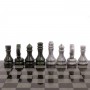 Шахматы с гравировкой "Турнирные" доска 38х38 см серый мрамор, змеевик / Шахматы настольные / Набор шахмат / Шахматы сувенирные