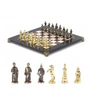 Шахматы бронзовые "Турецкие" на доске 32х32 см из натурального камня
