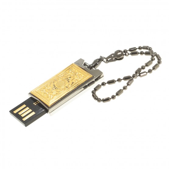 Флеш-карта с гравировкой для мужчин "Орнамент" Златоуст USB 2.0 32 Gb в подарочной упаковке