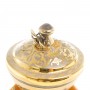Эксклюзивная медовница "Пчелки" камень агат в подарочной упаковке Златоуст / посуда для меда / банка для меда / емкость под мед