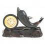 Часы настольные "Черный дельфин" из черного обсидиана 122922