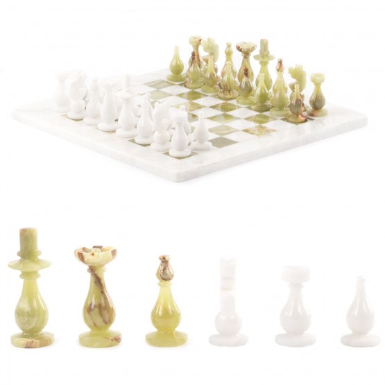 Сувенирные шахматы "Стандарт" доска 38х38 см из оникса и мрамора 121667