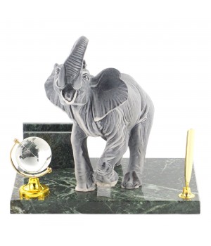 Подставка под ручку "Слон" из змеевика мрамолита 119888