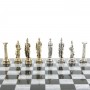 Сувенирные шахматы "Атлас" доска 44х44 см камень мрамор фигуры металлические
