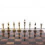 Шахматы из камня "Стаунтон" доска 40х40 см лемезит фигуры металл / Шахматы подарочные / Набор шахмат / Настольная игра