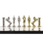 Подарочные шахматы "Великая Отечественная война" доска 44х44 см камень мрамор с металлическими фигурами