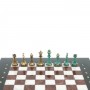 Шахматы "Стаунтон" фигуры бронза / патина 28х28 см из мрамора и лемезита 128212