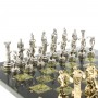 Подарочные шахматы "Олимпийские игры" доска 44х44 см камень змеевик фигуры металлические