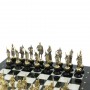 Шахматы "Русские" на подставках 44х44 см мрамор / змеевик литье бронза 128605