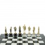 Шахматы "Русские" на подставках 44х44 см мрамор / змеевик литье бронза 128605