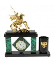 Настольный мини-набор "Георгий Победоносец" из малахита 129560