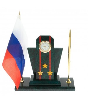 Настольный набор "Погон полковник ВС" змеевик 129489