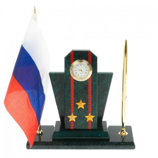 Настольный набор "Погон полковник ВС" змеевик 129489