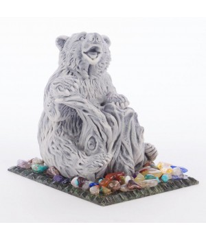 Сувенир "Медведь играет на пне" из мрамолита 118983