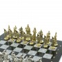 Шахматы подарочные "Русь" доска 40х40 см из серого мрамора 128245