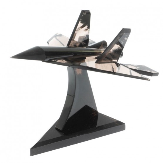 Сувенир "Самолет СУ - 57" из черного обсидиана 128714