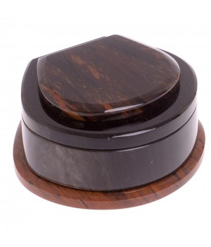 Шкатулка из камня обсидиан "Ракушка" 12х10х5,5 см / подарочная шкатулка для хранения ювелирных украшений, бижутерии Шкатулка из камня обсидиан "Ракушка" 12х10х5,5 см / подарочная шкатулка для хранения ювелирных украшений, бижутерии