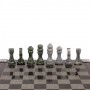 Шахматный ларец с гравировкой мрамор, змеевик / Шахматы подарочные / Шахматный набор в подарок / Настольная игра для двоих