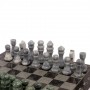 Шахматный ларец с гравировкой мрамор, змеевик / Шахматы подарочные / Шахматный набор в подарок / Настольная игра для двоих