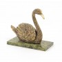 Статуэтка из бронзы на подставке из змеевика "Лебедь" 116692