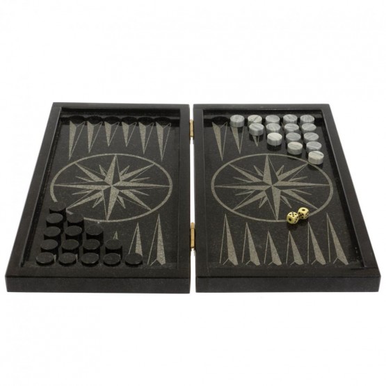 Нарды каменные "Герб РФ" из габбро-диабаза 129799