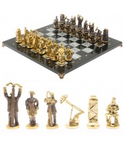 Шахматы подарочные "Нефтяники" 44х44 см серый мрамор 127411