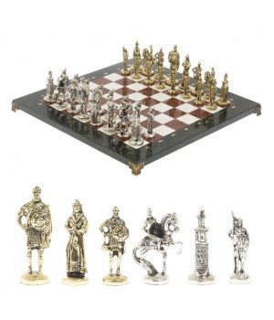 Шахматы сувенирные "Русь" доска 40х40 см камень мрамор лемезит 120685