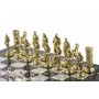 Шахматы сувенирные "Великая Отечественная война" каменная доска 44х44 см фигуры металлические