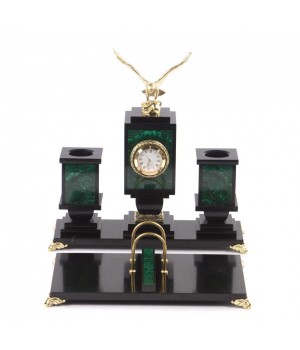 Настольный прибор из малахита "Горный орел" 121820