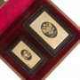 Подарочный набор для мужчин "Документы" визитница и обложка для паспорта из натуральной кожи в деревянной упаковке Златоуст